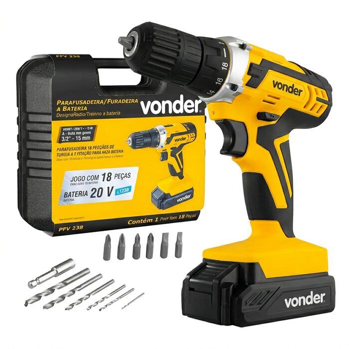 Parafusadeira/Furadeira a Bateria Vonder PFV 238 20 V